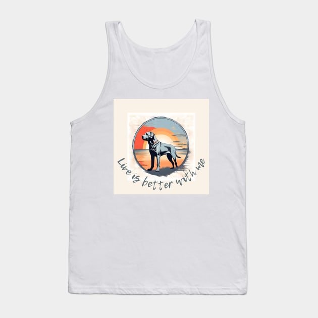 Live is better with dog Tank Top by jachu23_pl